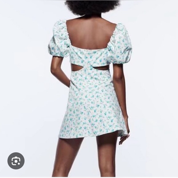 Zara Cut Out Printed Dress. New With Tags. - Picture 5 of 9